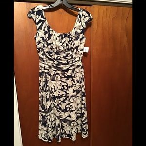 Blue, cream and white flower dress